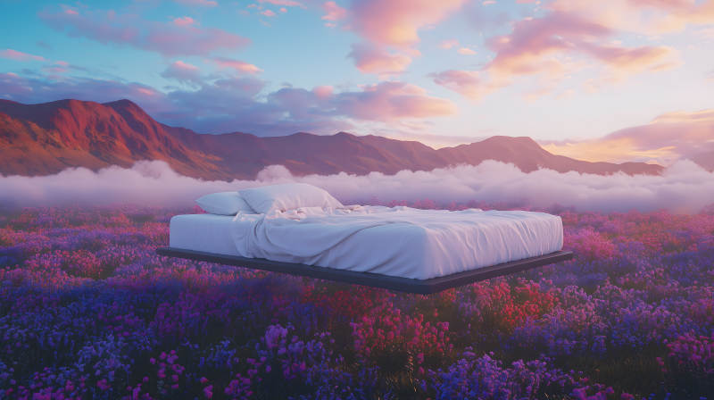 紫花田上床铺图片