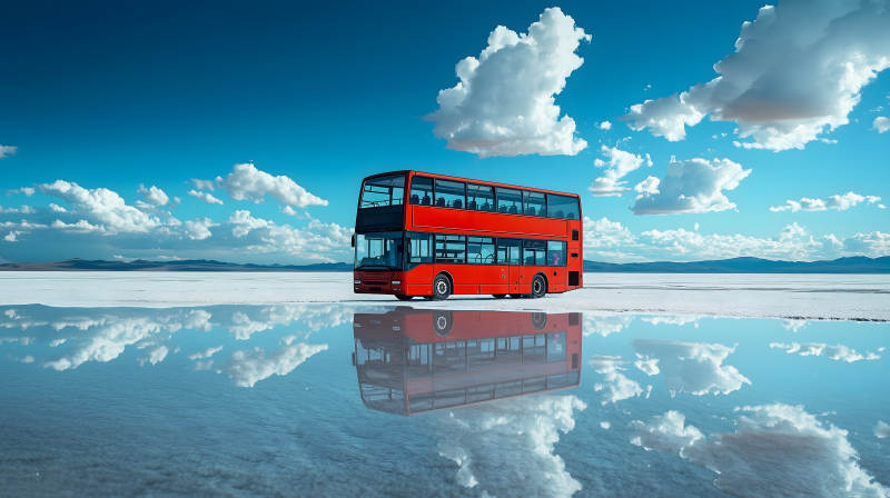 蓝天白云红巴景图片