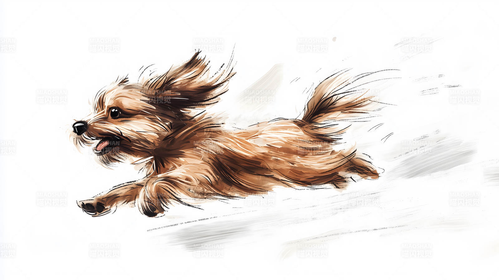 动感小狗绘画图片