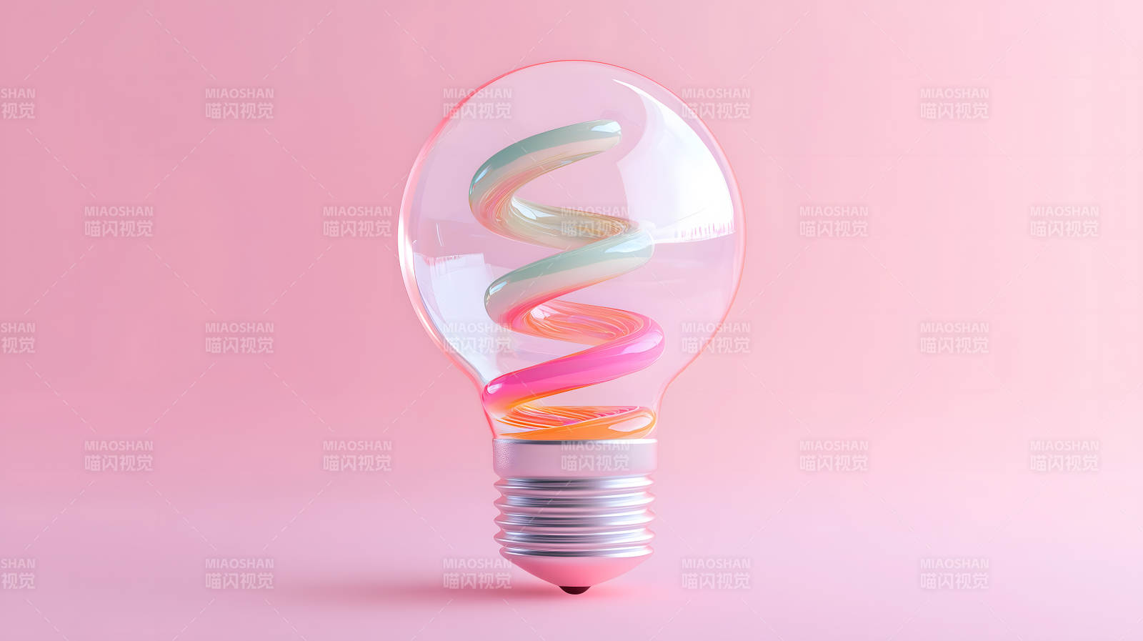 彩色螺旋灯泡图片