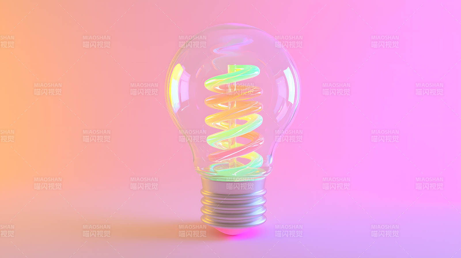 彩色螺旋灯泡图片