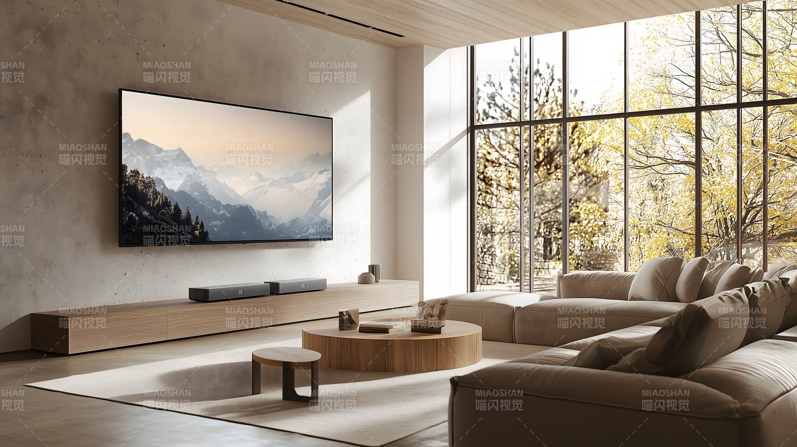 简约明亮现代风客厅空间图片