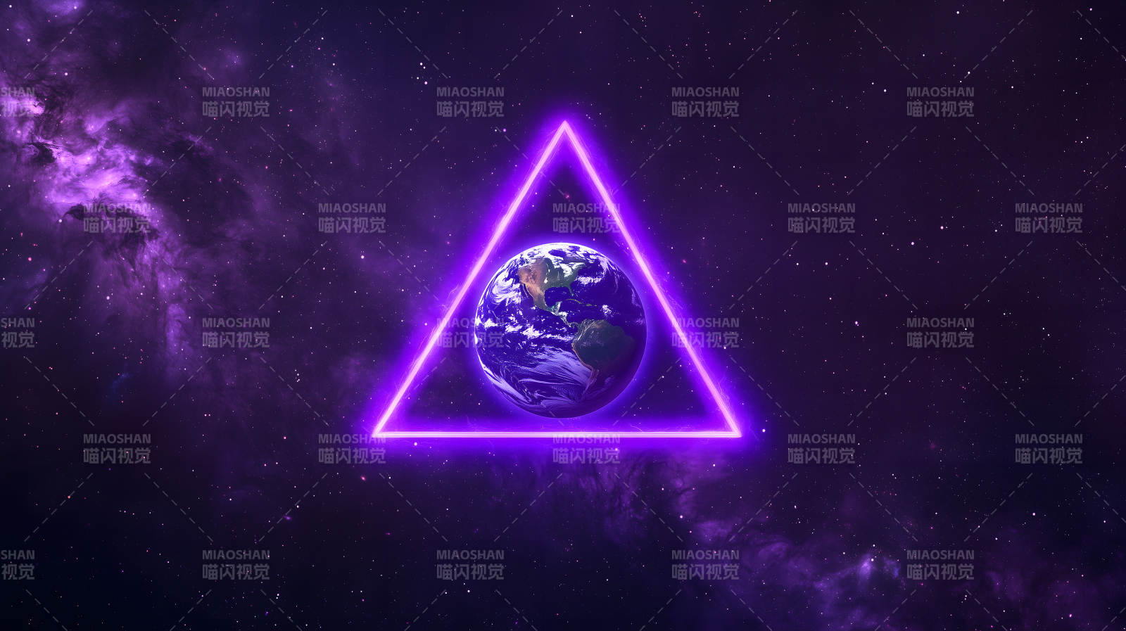 紫框地球映星空图片