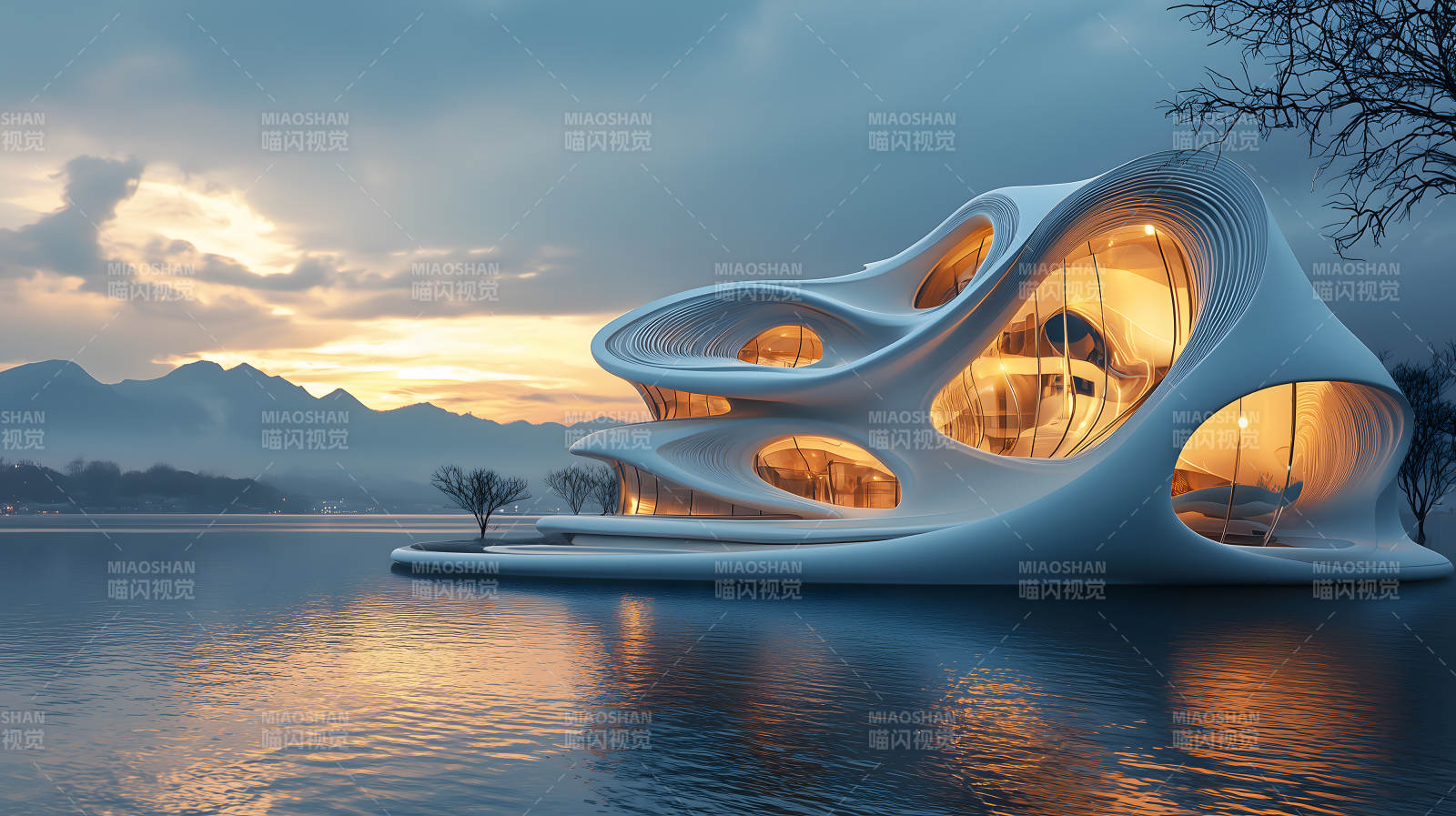 现代曲线建筑图片