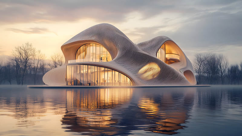 现代曲线建筑图片