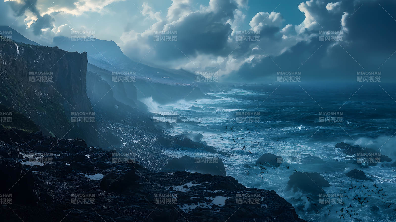 海崖光影海景图片