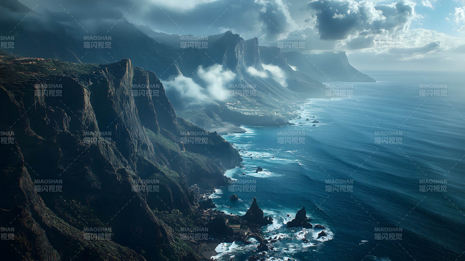 海崖光影海景图片