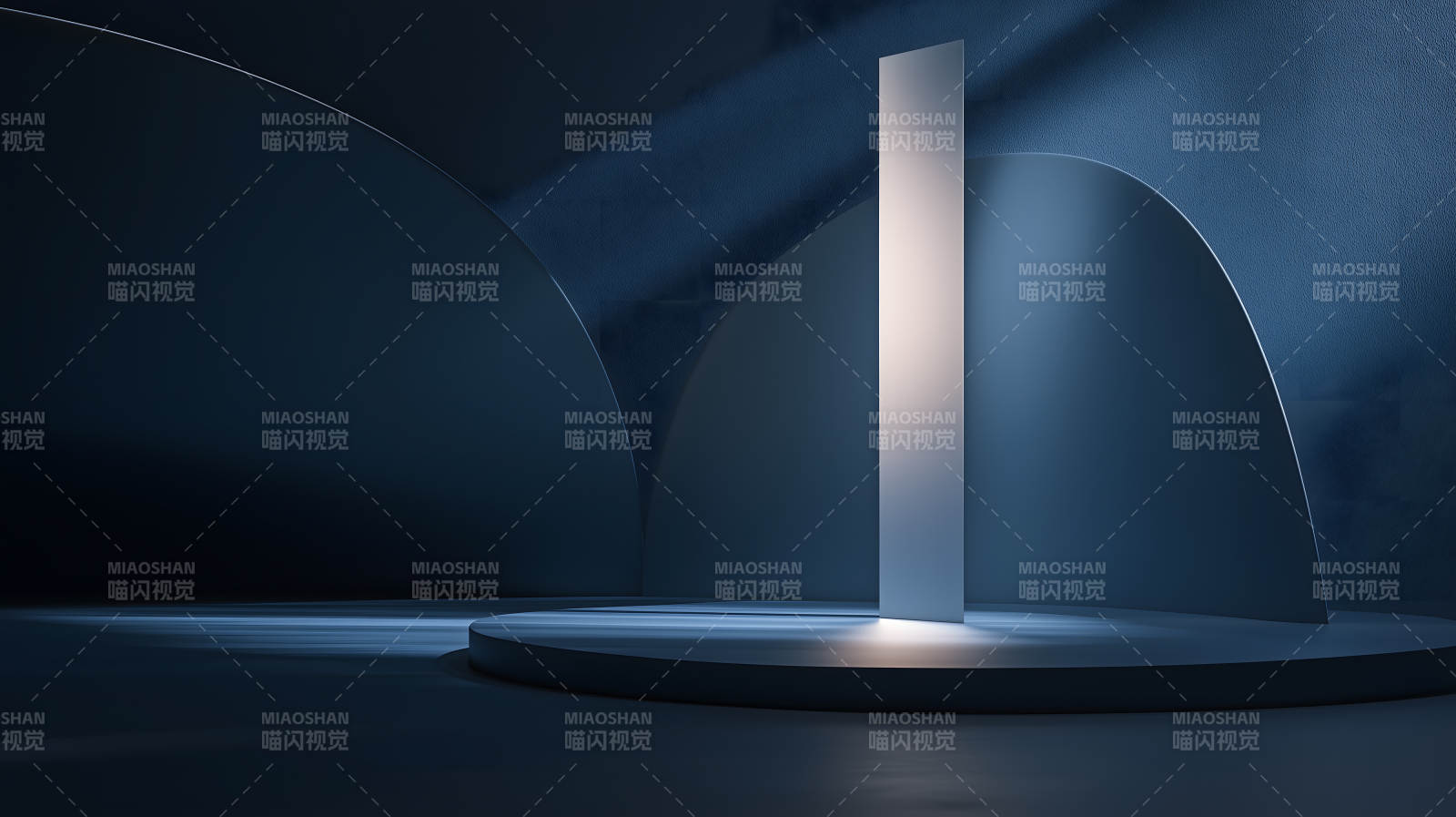 深蓝展厅立柱图片