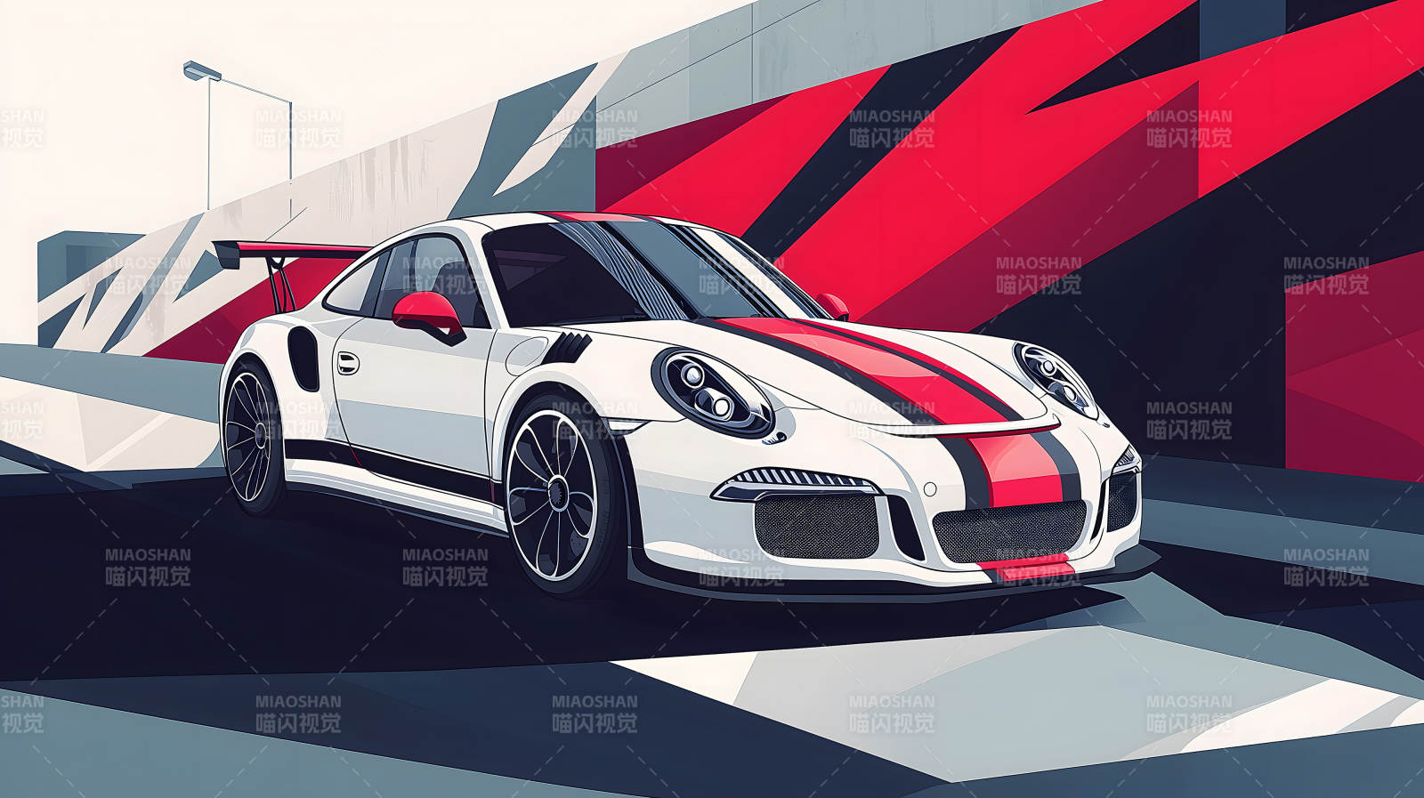 跑车醒目几何背景衬速度图片