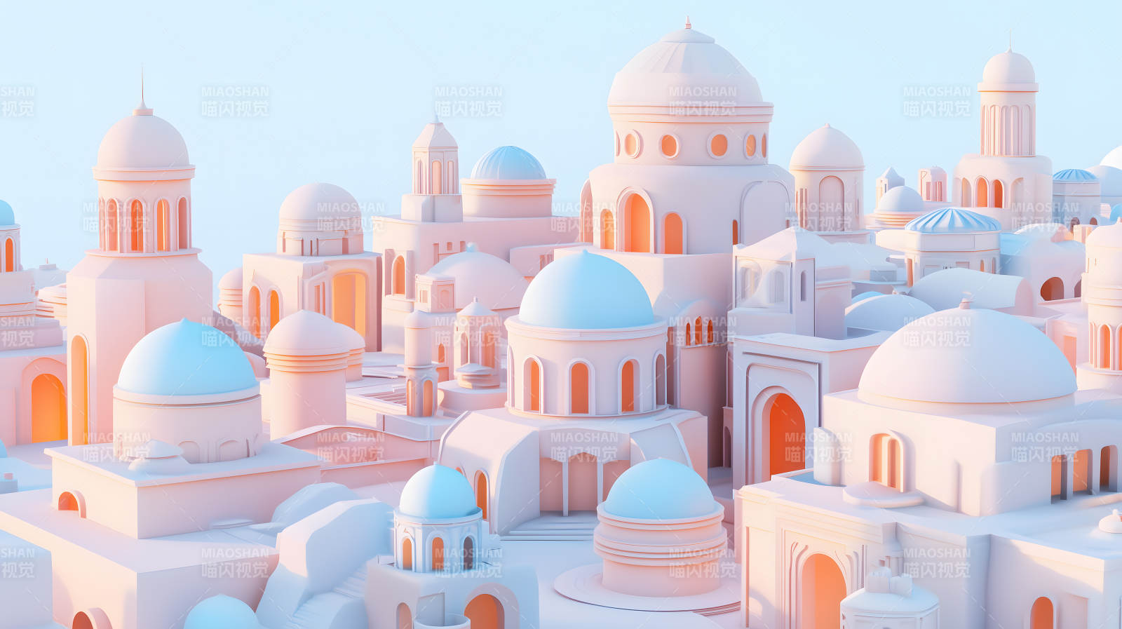 粉蓝梦幻穹城图片