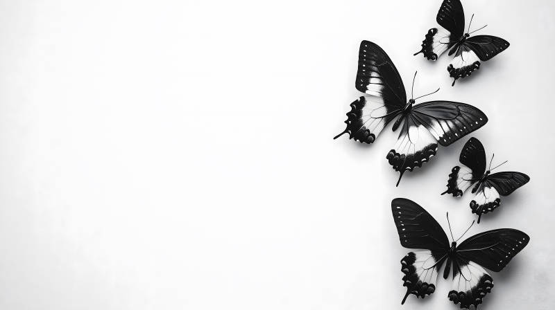 黑白蝴蝶群像图片