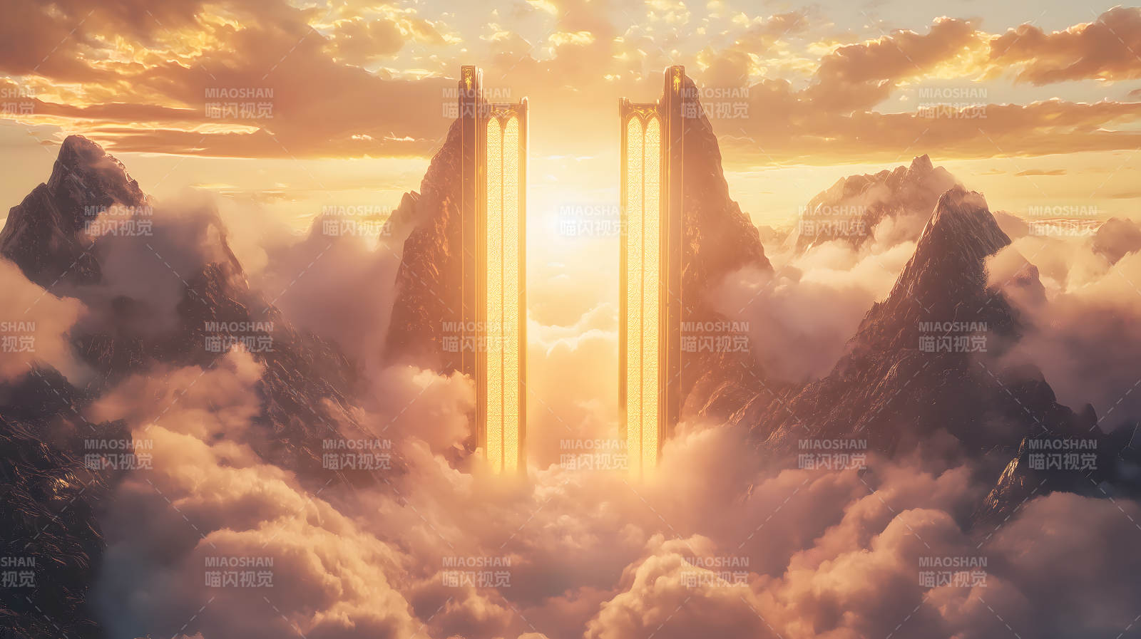 云海金柱日出图片