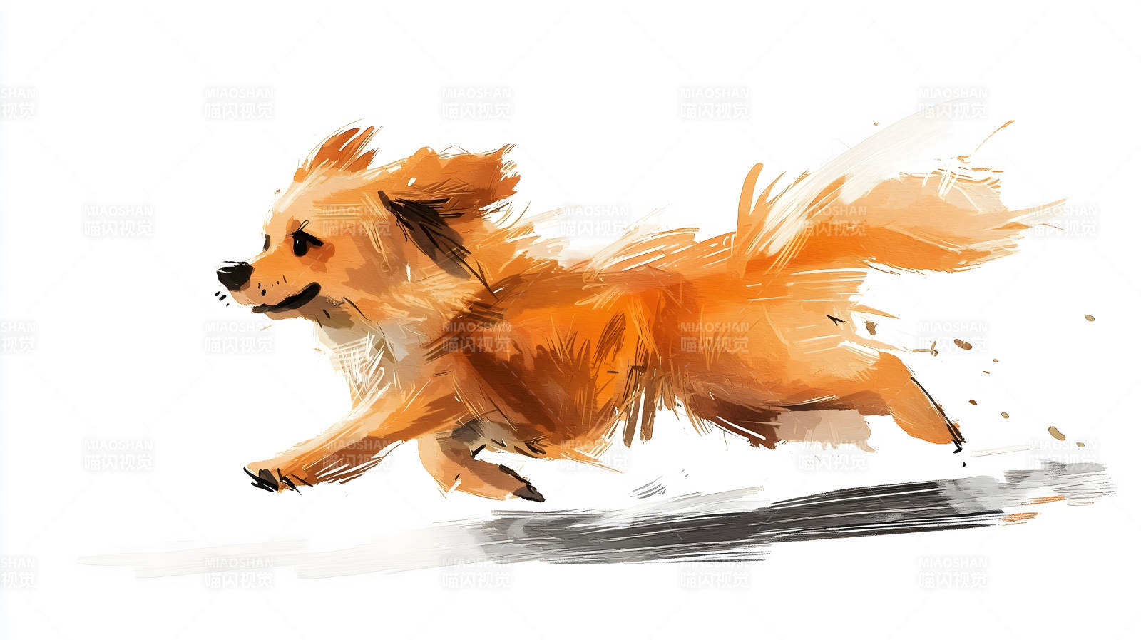 动感小狗绘画图片