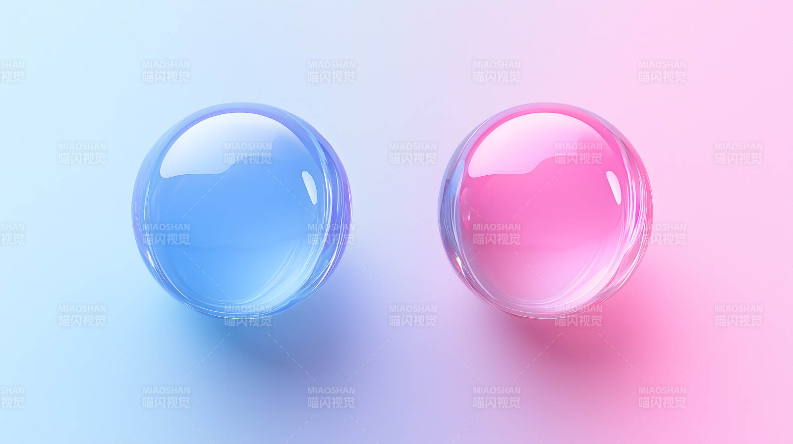 粉蓝双色球体图片