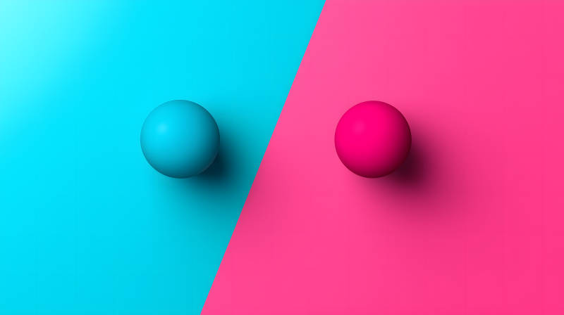 粉蓝背景双球图片
