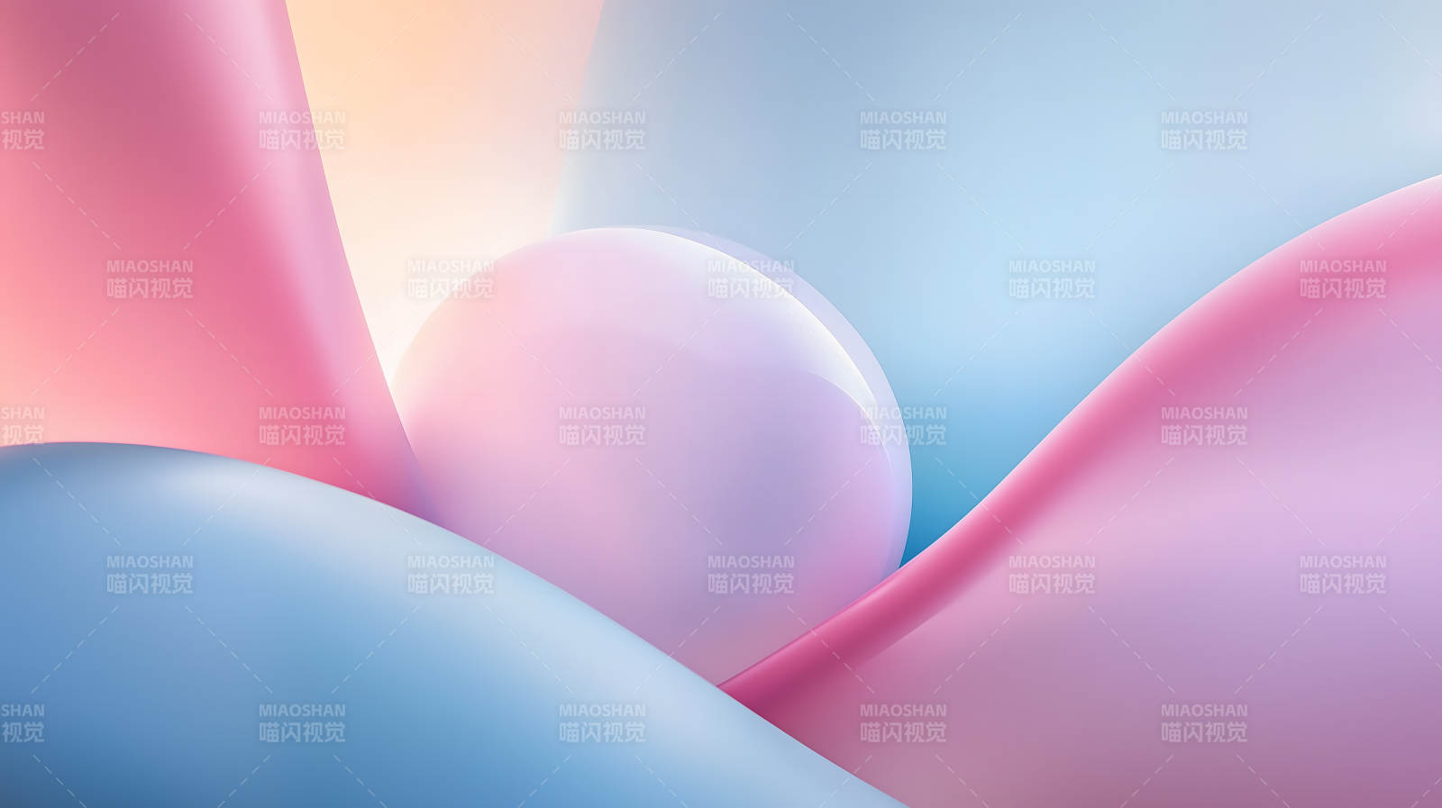 粉蓝交融球体图片