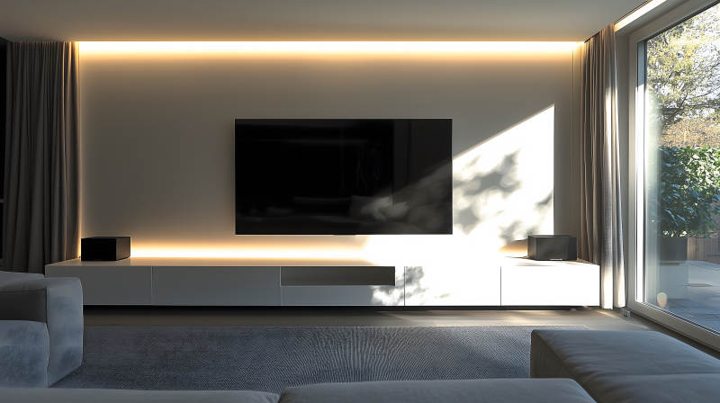 简约明亮现代风客厅空间图片