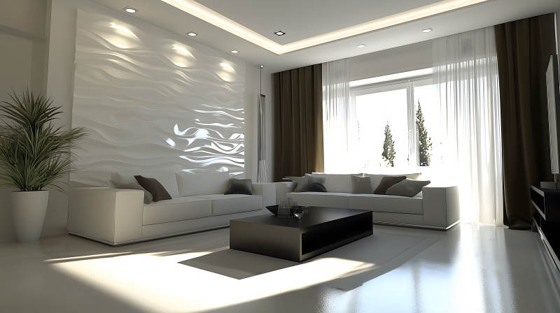 简约明亮现代风客厅空间图片