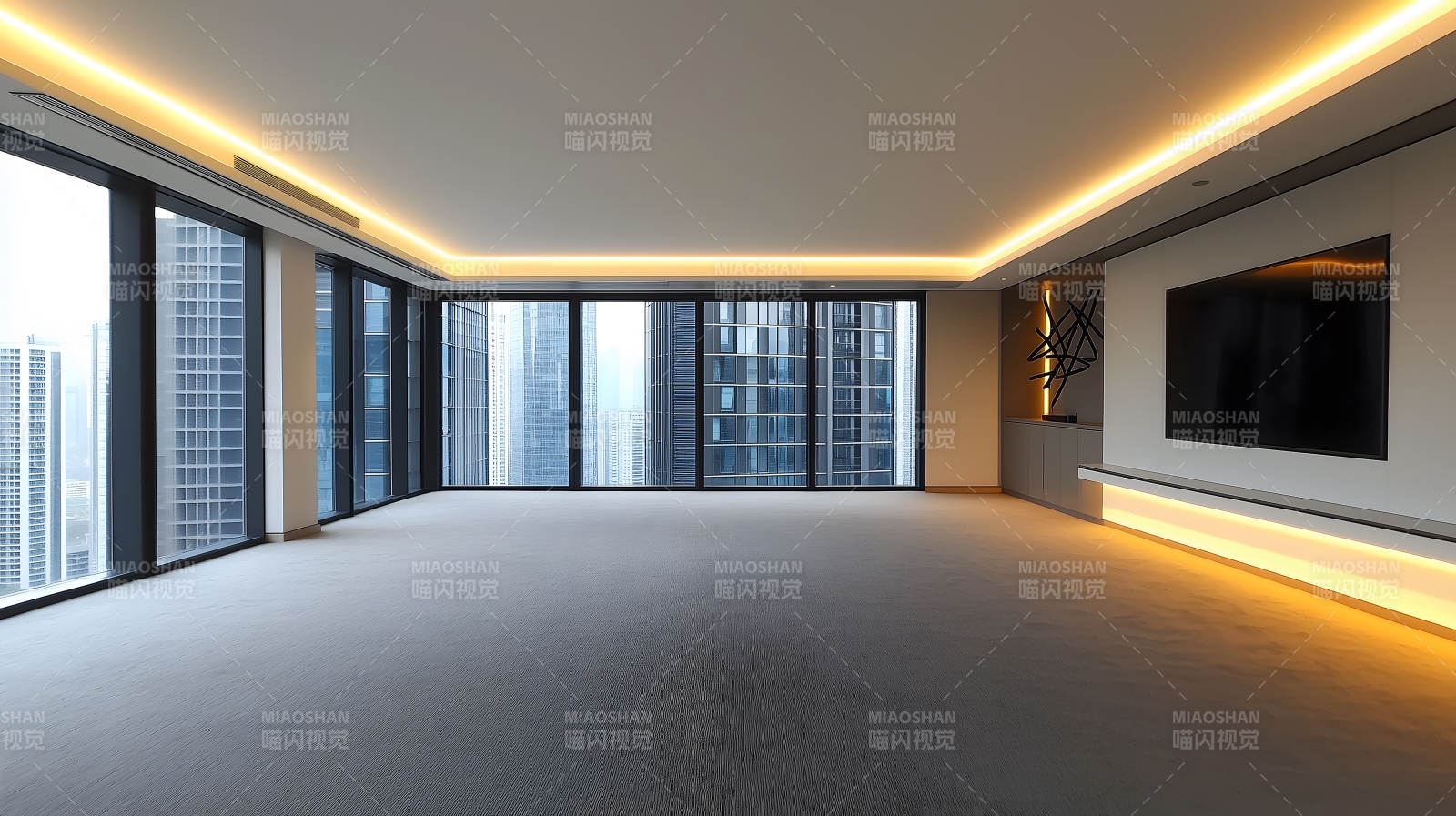 简约明亮现代风客厅空间图片