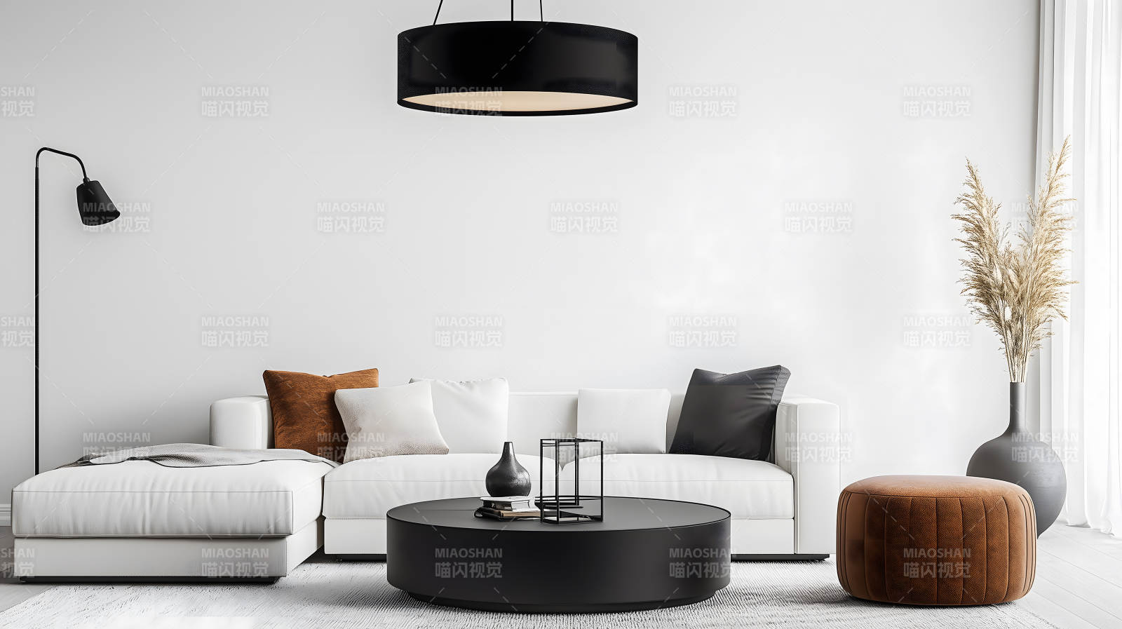 简约明亮现代风客厅空间图片