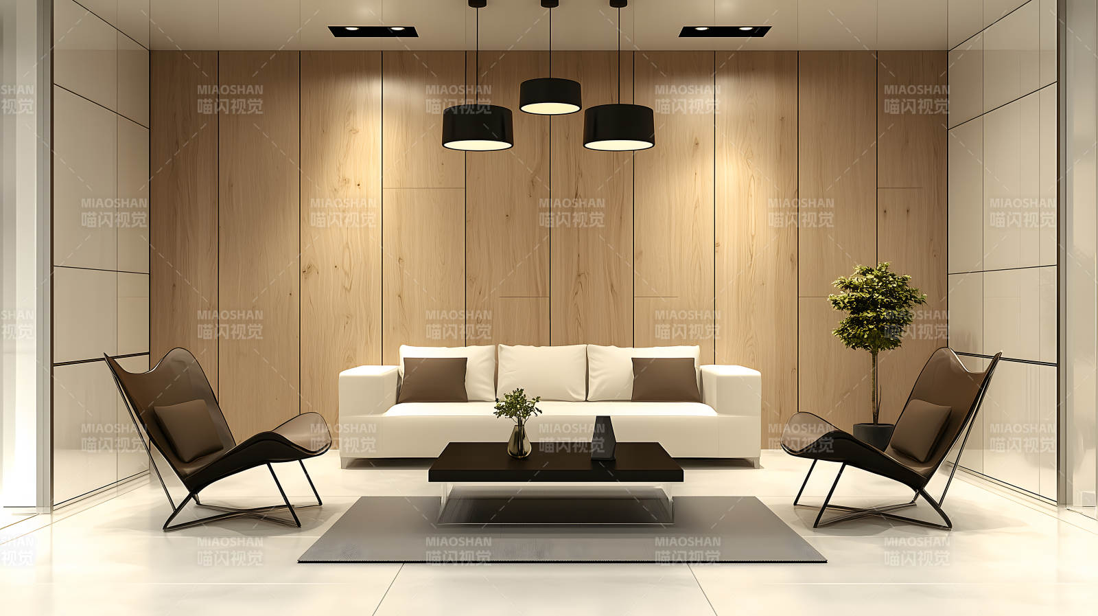 简约明亮现代风客厅空间图片