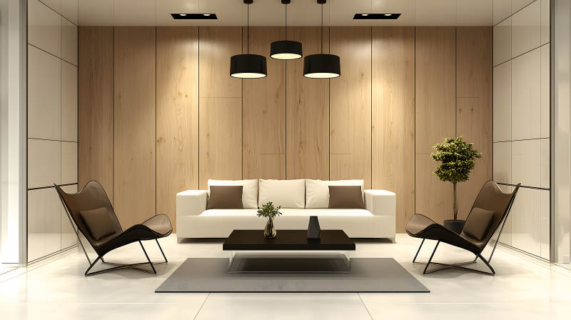 简约明亮现代风客厅空间图片