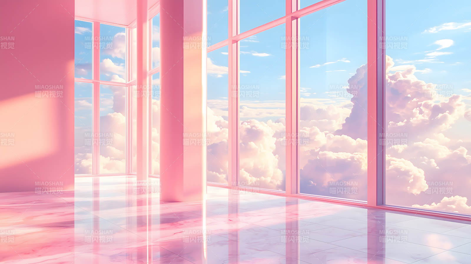 粉色云端房间图片