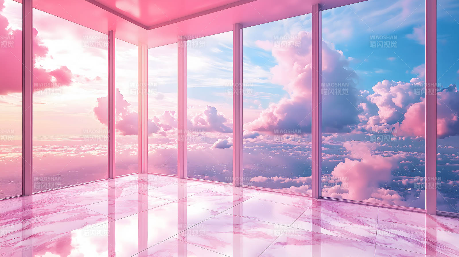 粉色云端房间图片