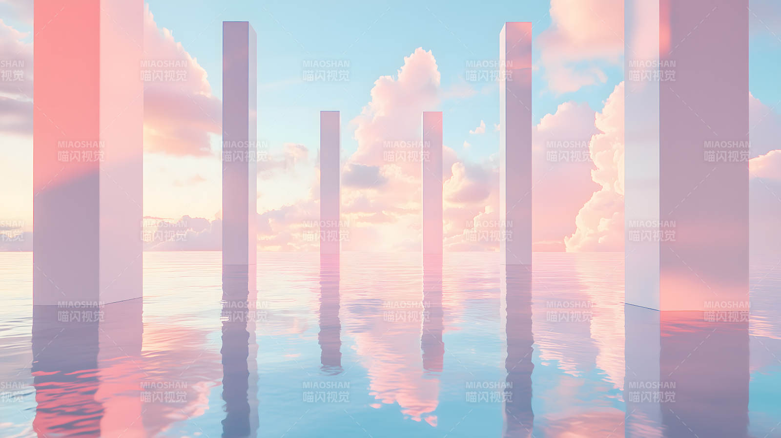 粉蓝幻景建筑图片