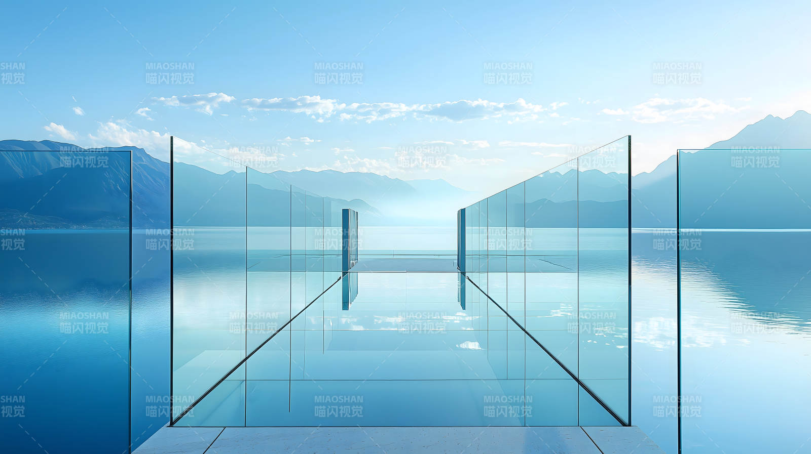 玻璃栈道水景图片