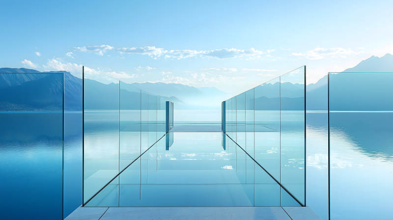 玻璃栈道水景图片