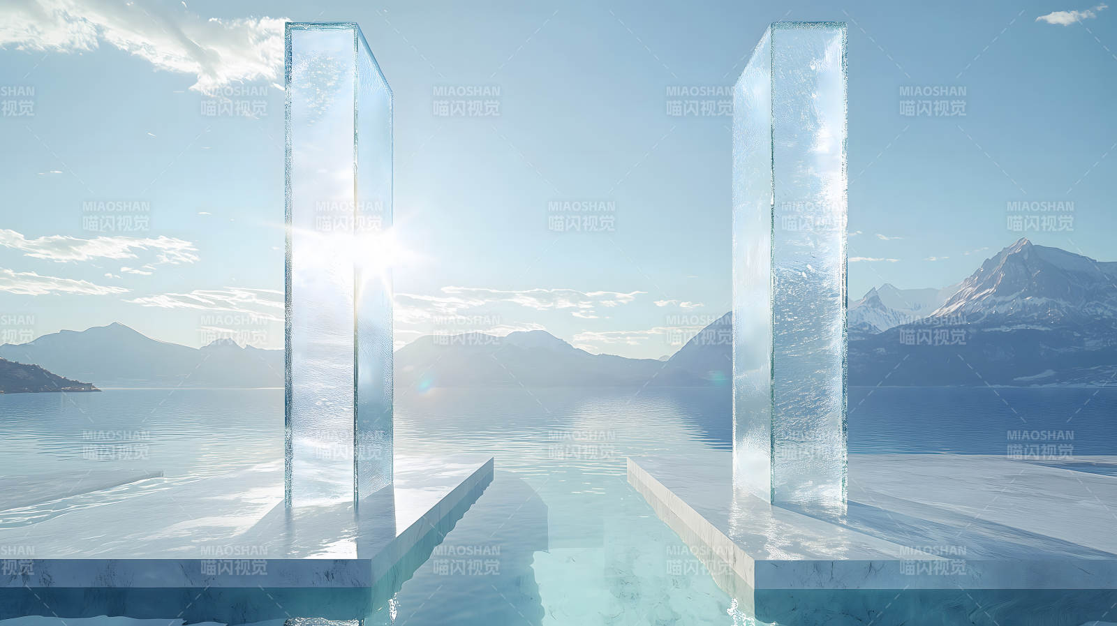 玻璃栈道水景图片