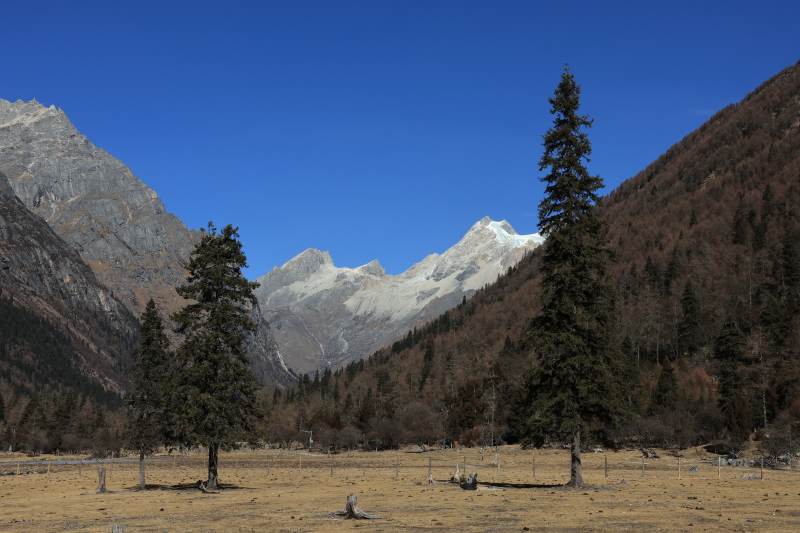 长坪沟雪山峡谷风光图片
