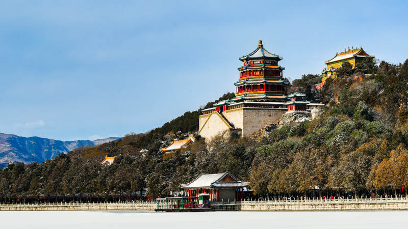 颐和园佛香阁秋景图片