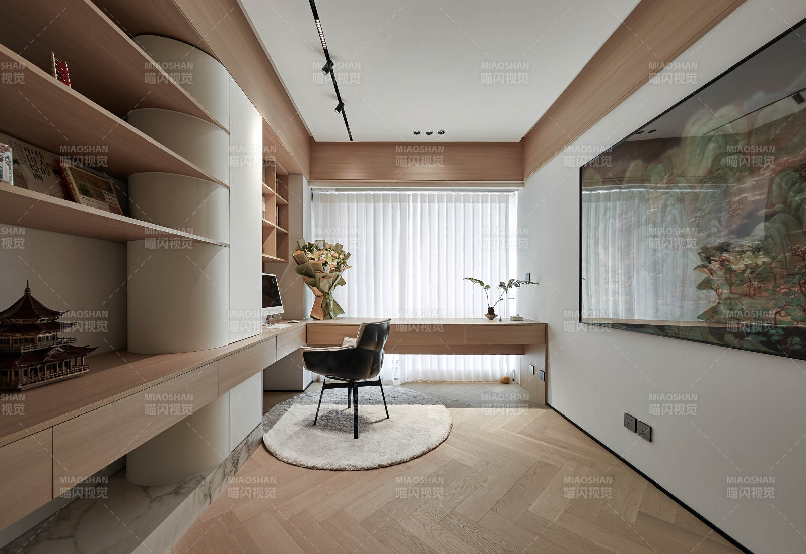 现代简约书房设计图片