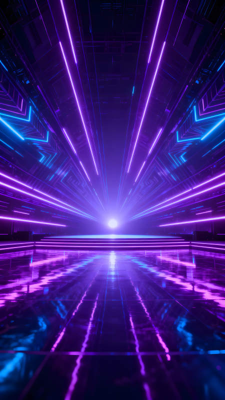 霓虹灯几何隧道视觉盛宴图片