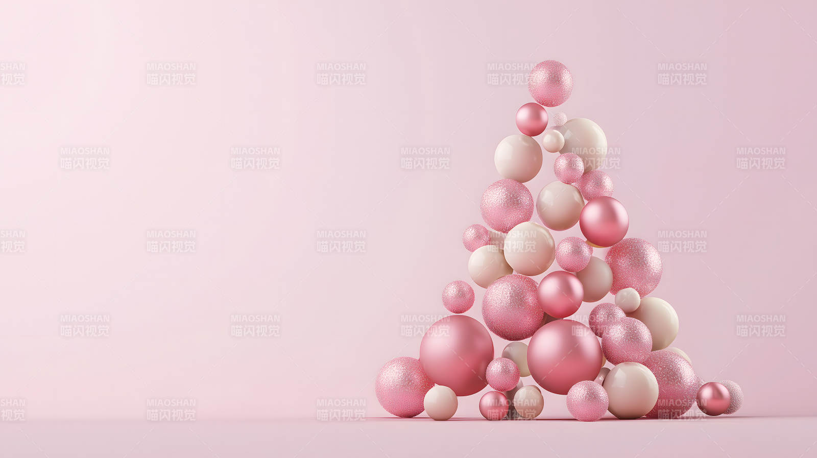 粉色圣诞球的甜蜜圣诞图片