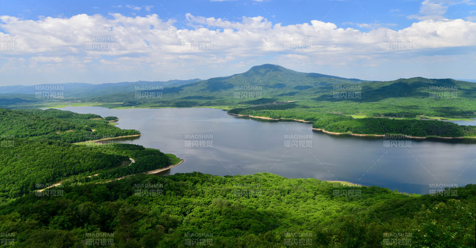 湖光山色美如画“磨盘山水库”图片