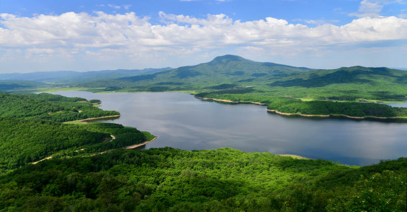 湖光山色美如画“磨盘山水库”图片