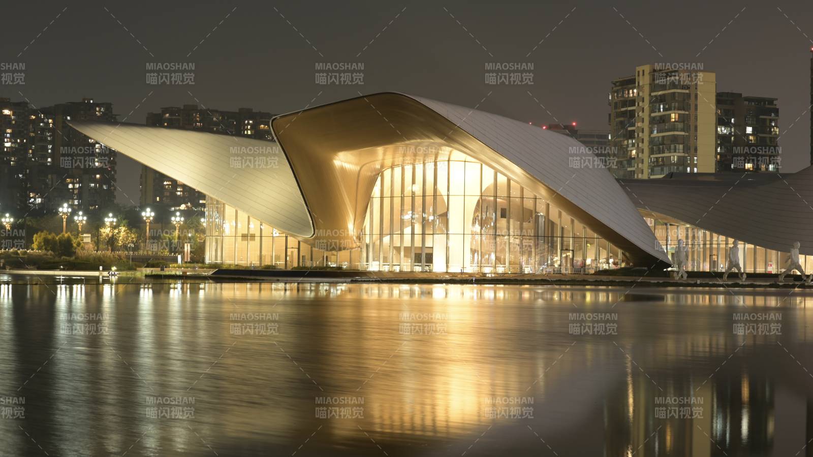 天府艺术馆夜景图片