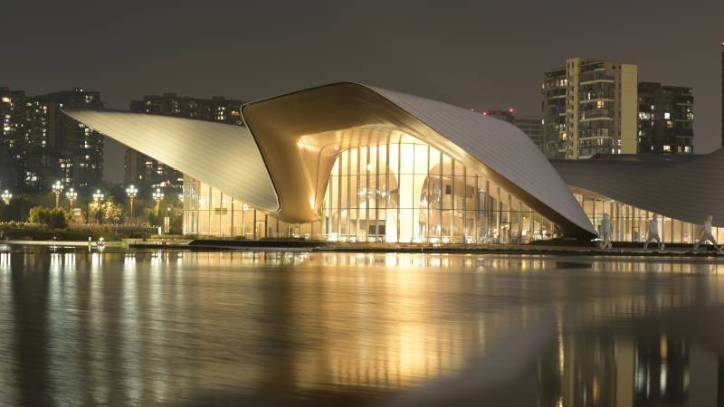 天府艺术馆夜景图片