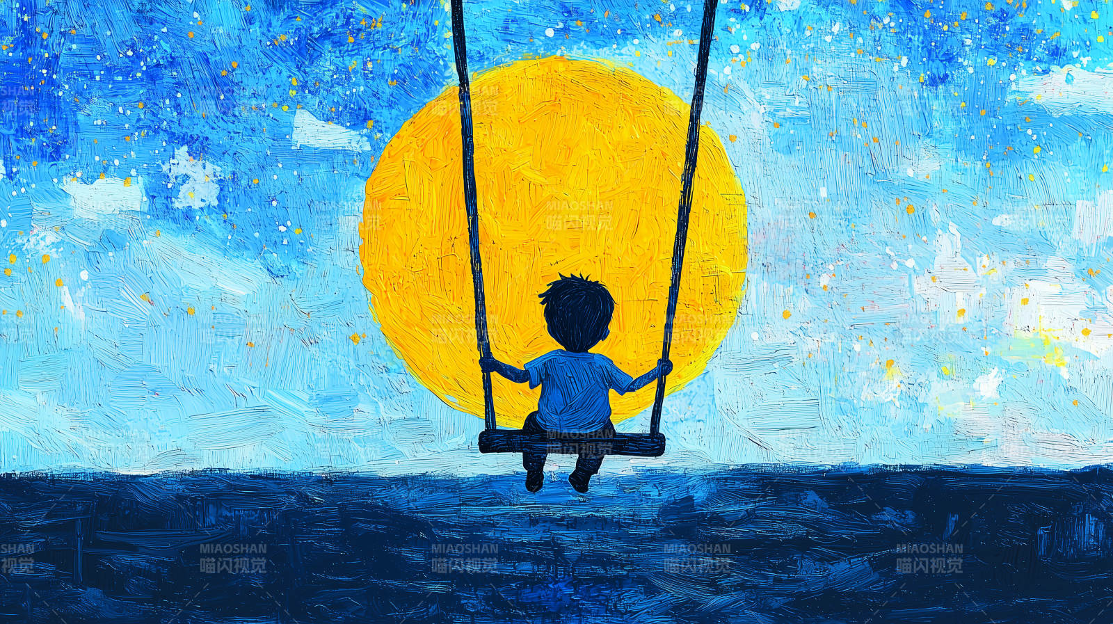 星空下的孩子图片