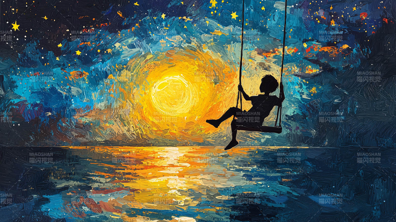 星空下的孩子图片