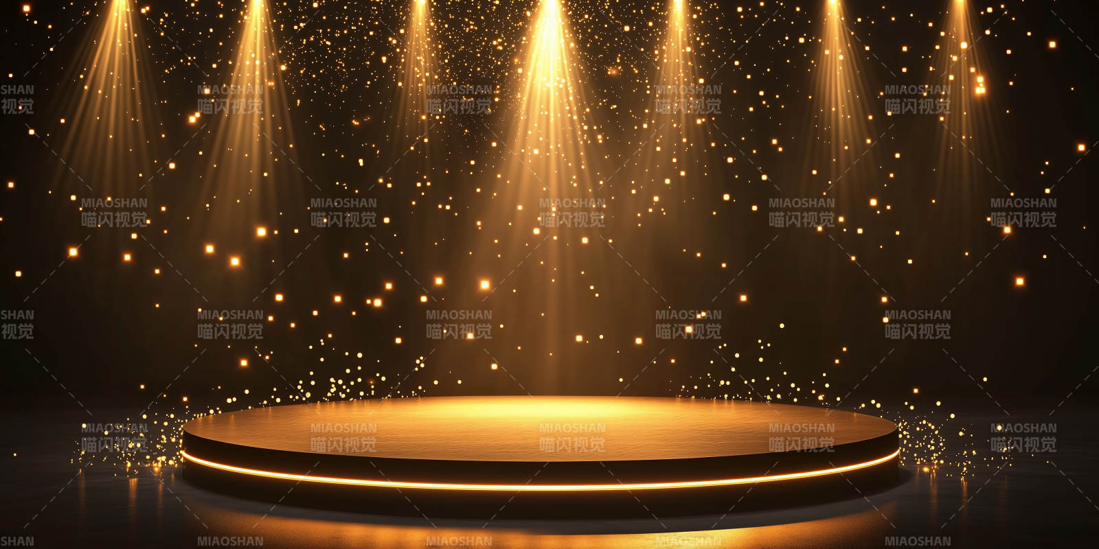 金光闪耀的舞台背景图片