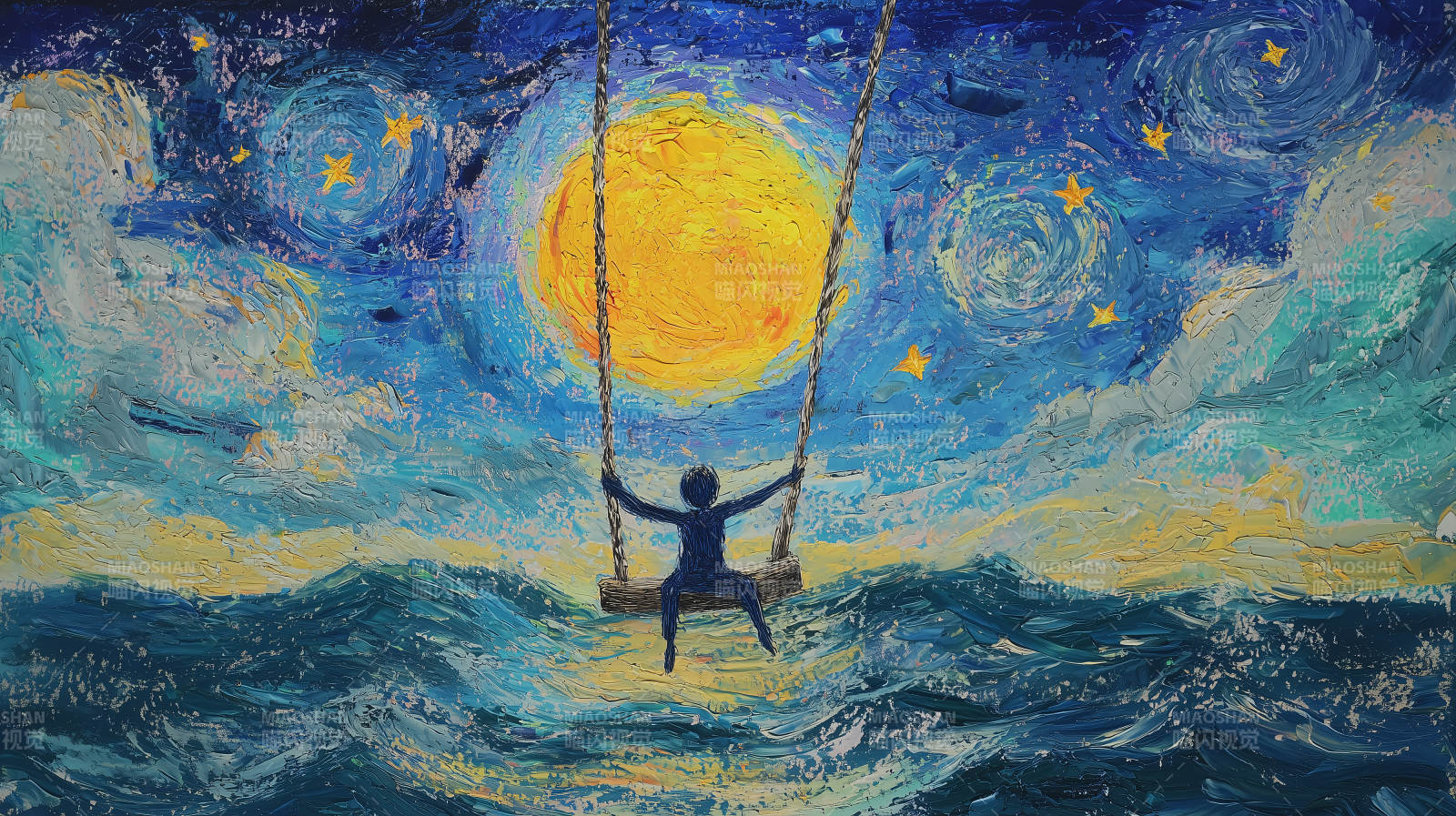 星空下的孩子图片