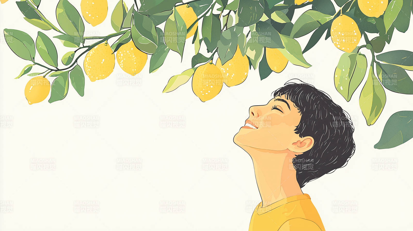 阳光下的柠檬男孩图片