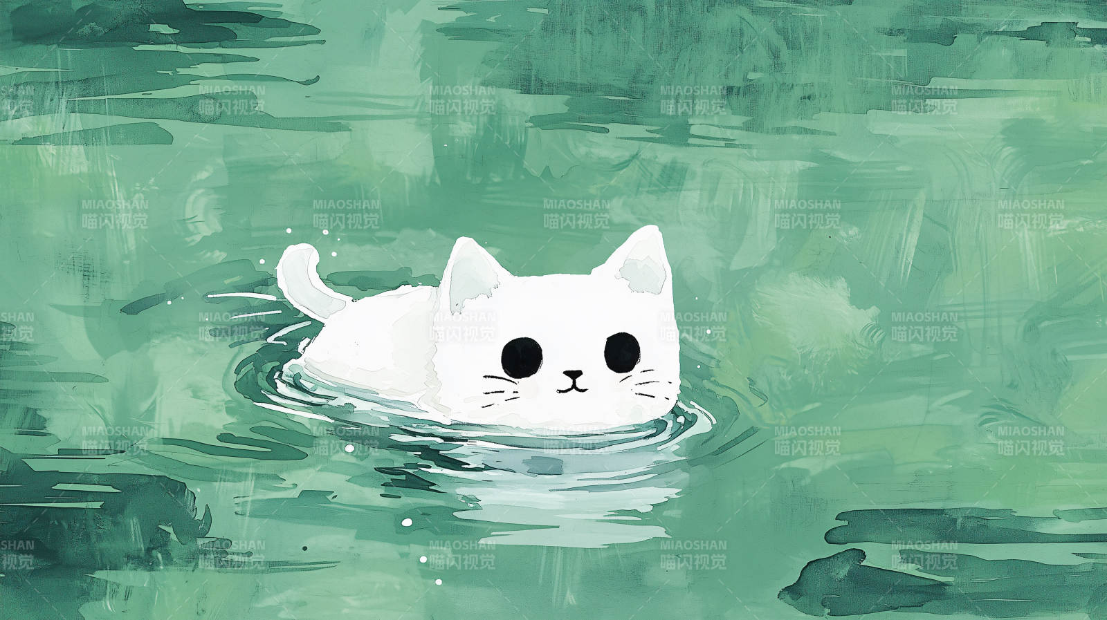 白猫猫咪静谧图片