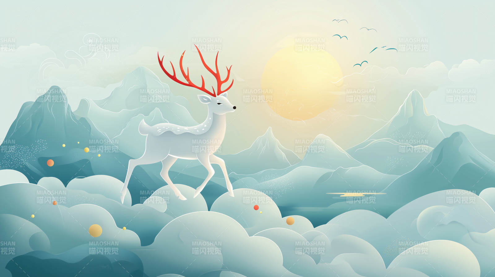 白鹿梅花鹿祥鹿图片