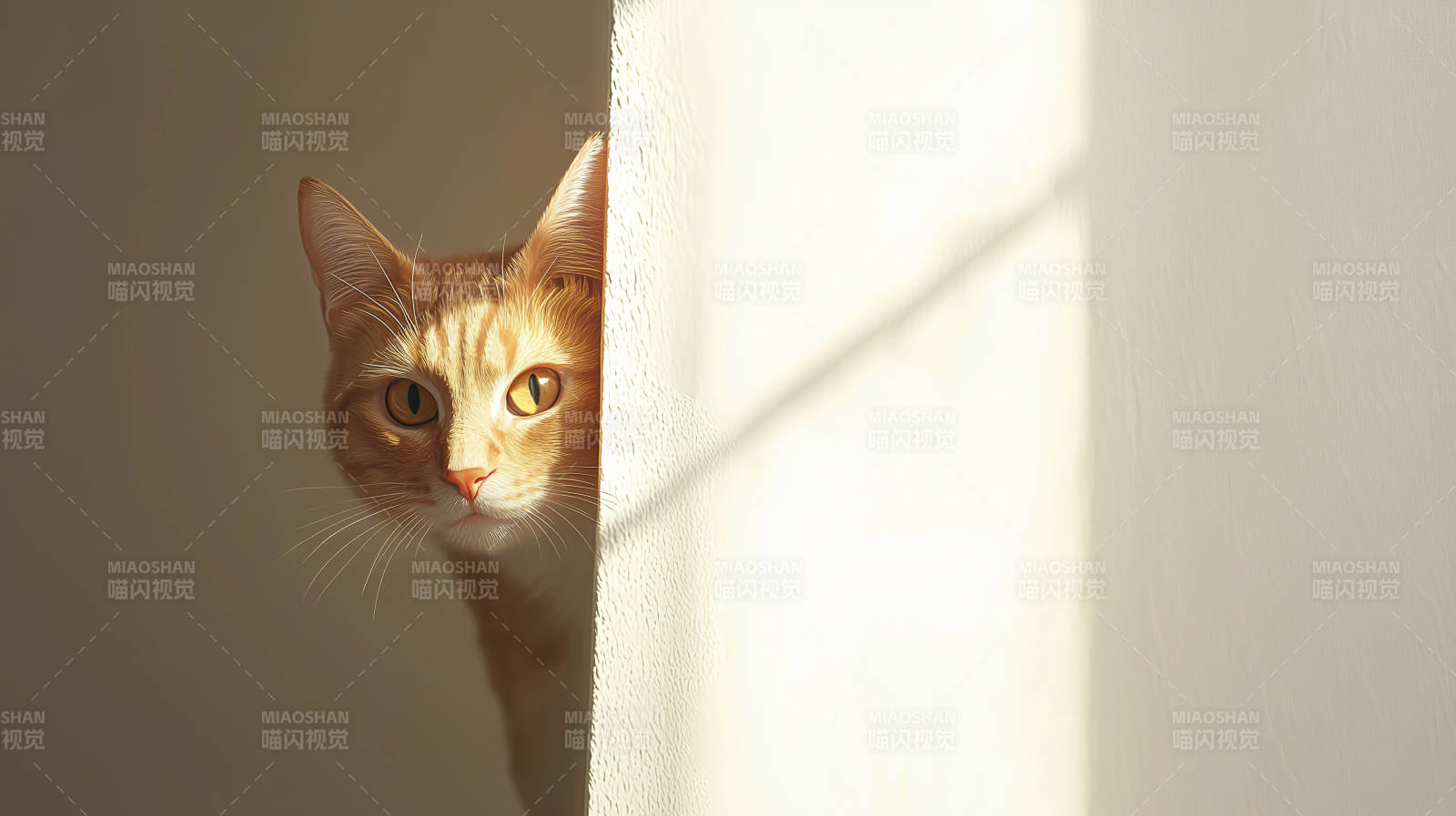 偷偷探头的小猫图片