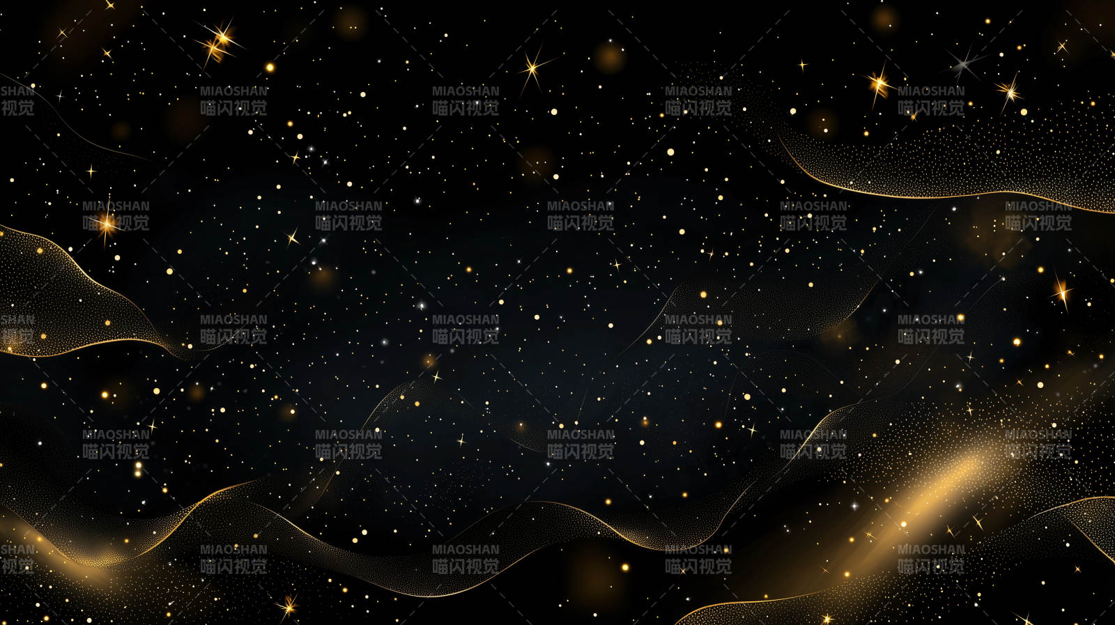 金色光线与星尘交织图片